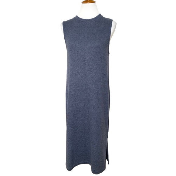 SOLD-Anthropologie Sleeveless Knit Blue Midi Dress - Picture 2 of 12